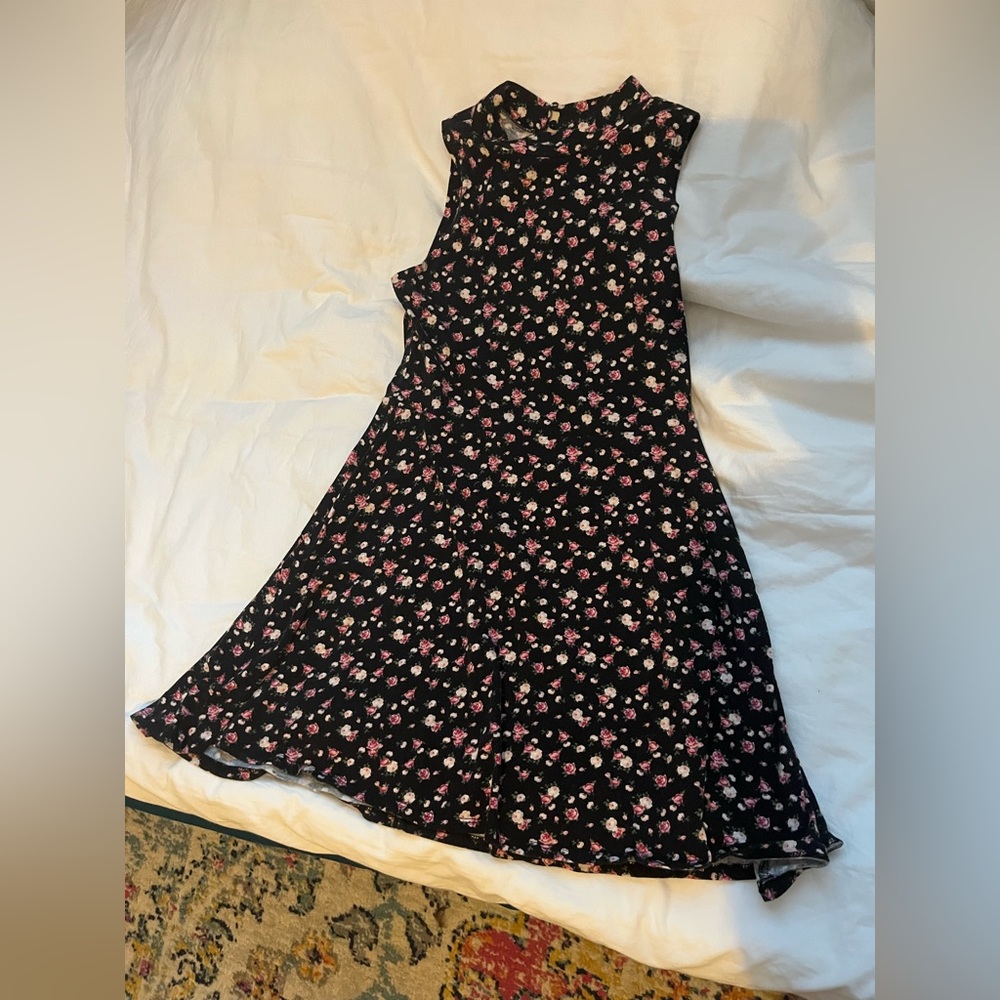 High neckline floral dress